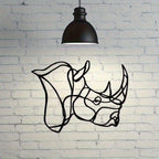 Rhino Head Metal Wall Decor, Rhino Wall Art, Rhinoceros Gift, One Line Wall Art, African Home Decor,... - House Of Avana