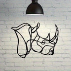 Rhino Head Metal Wall Decor, Rhino Wall Art, Rhinoceros Gift, One Line Wall Art, African Home Decor,... - House Of Avana
