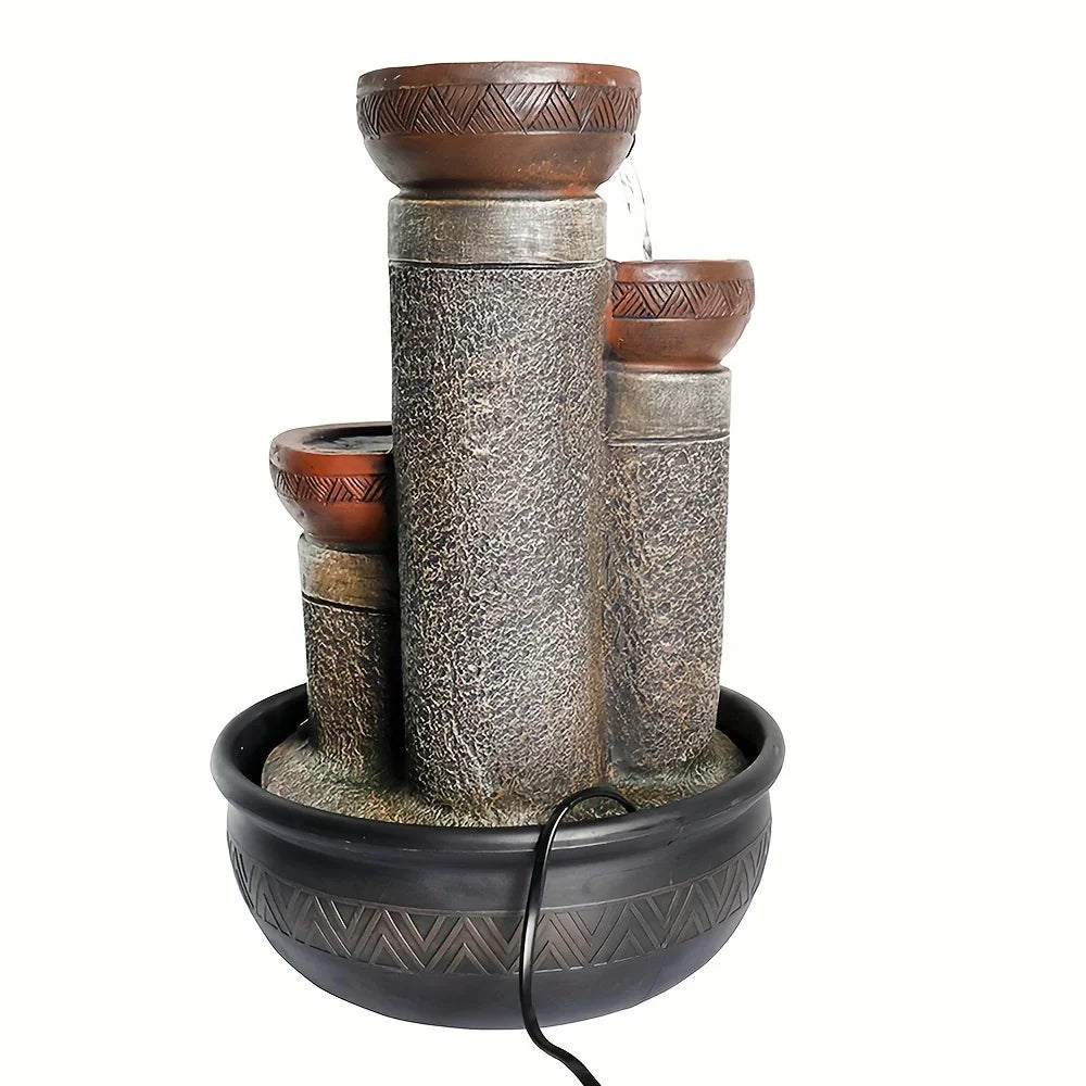 4-tier Indoor Tabletop Waterfall Fountain with Led Lights Desktop Fountains Calming Sound for Home... - House Of Avana