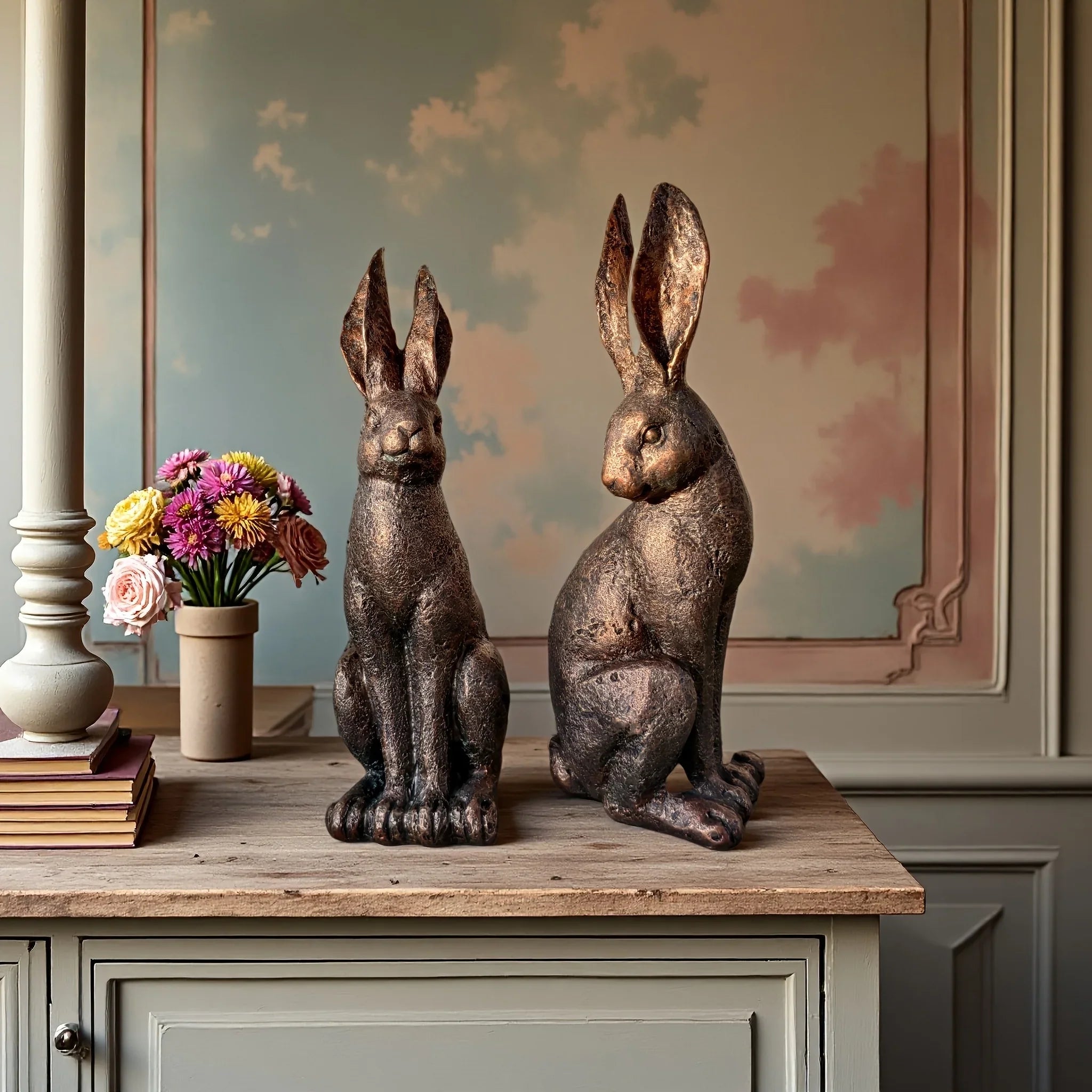 S Vintage Couple Statues - Heavy-detailed Resin Figurines Suitable for / Use, Collectors - Romantic Pair... - House Of Avana