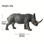 Home Decor Sculpture, Large Size, Realistic Rhinoceros Statue, Handcrafted, Measuring 20.5 Inches Long... - House Of Avana