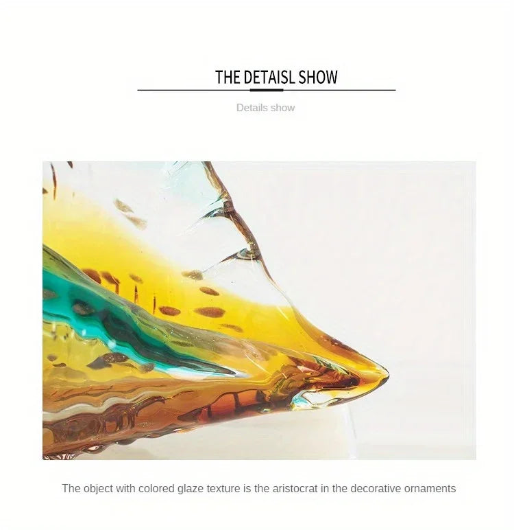 Handmade Glass Conch Art Decoration, Ocean Series Home Decor, Collectible Handmade Art Sculpture, Party... - House Of Avana