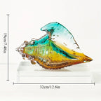 Handmade Glass Conch Art Decoration, Ocean Series Home Decor, Collectible Handmade Art Sculpture, Party... - House Of Avana