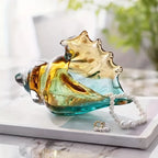 Handmade Glass Conch Art Decoration, Ocean Series Home Decor, Collectible Handmade Art Sculpture, Party... - House Of Avana