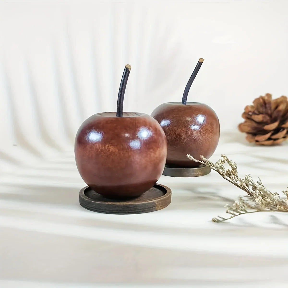 S Wooden Apple-shaped Diffuser, Suitable for Cars, Home & Desktop Decor with Tray, Natural Wooden... - House Of Avana
