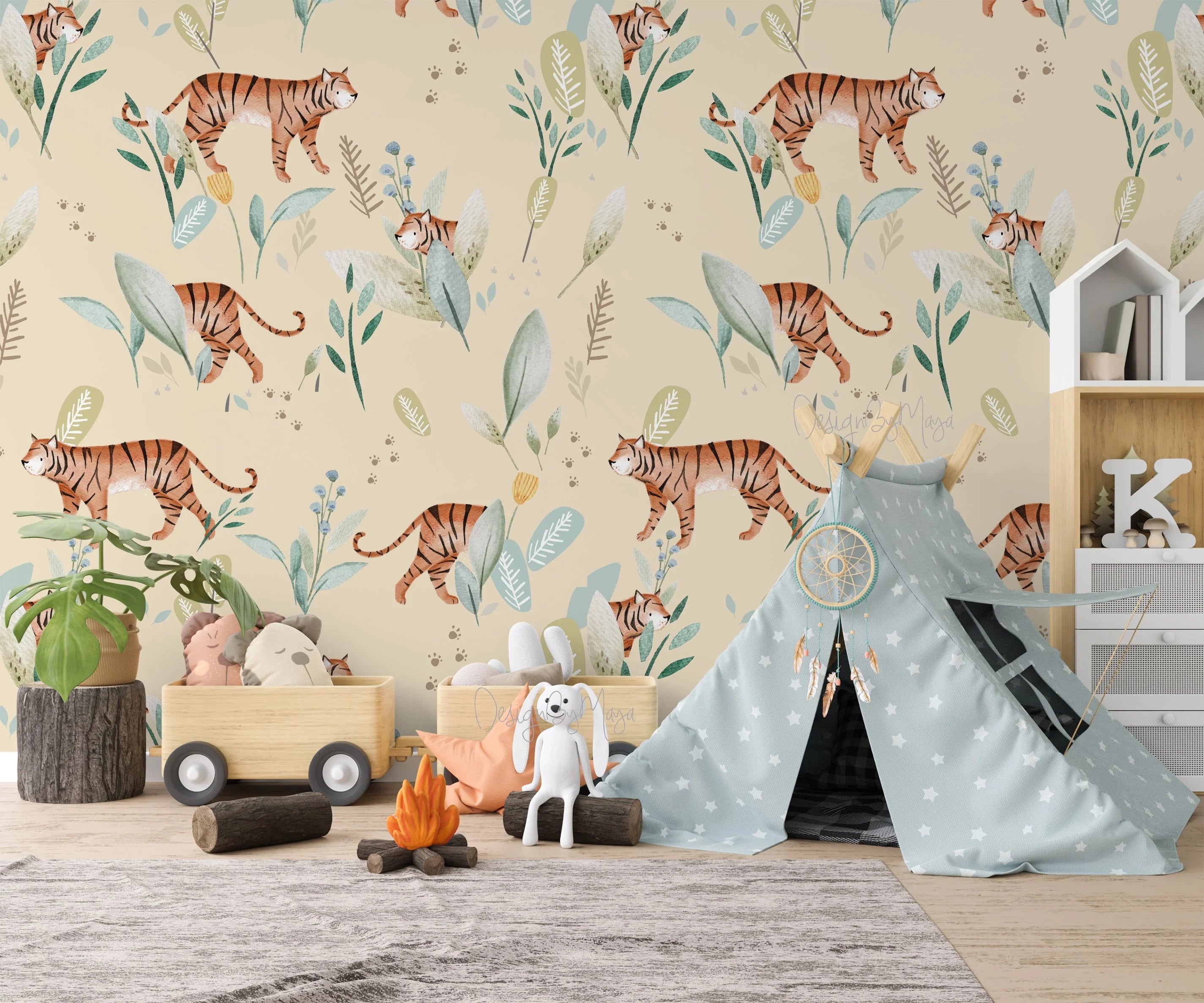 Alphabet Wallpaper - Nursery Wall Decor Wallpapers, alternate view - House Of Avana