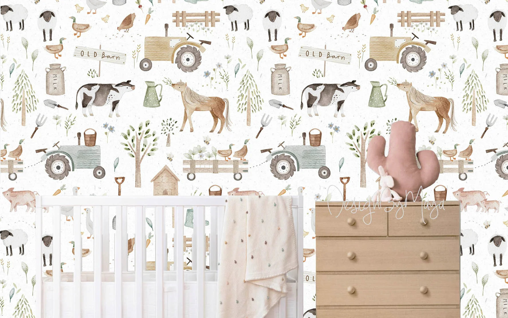 Alphabet Wallpaper - Nursery Wall Decor Wallpapers, alternate view - House Of Avana