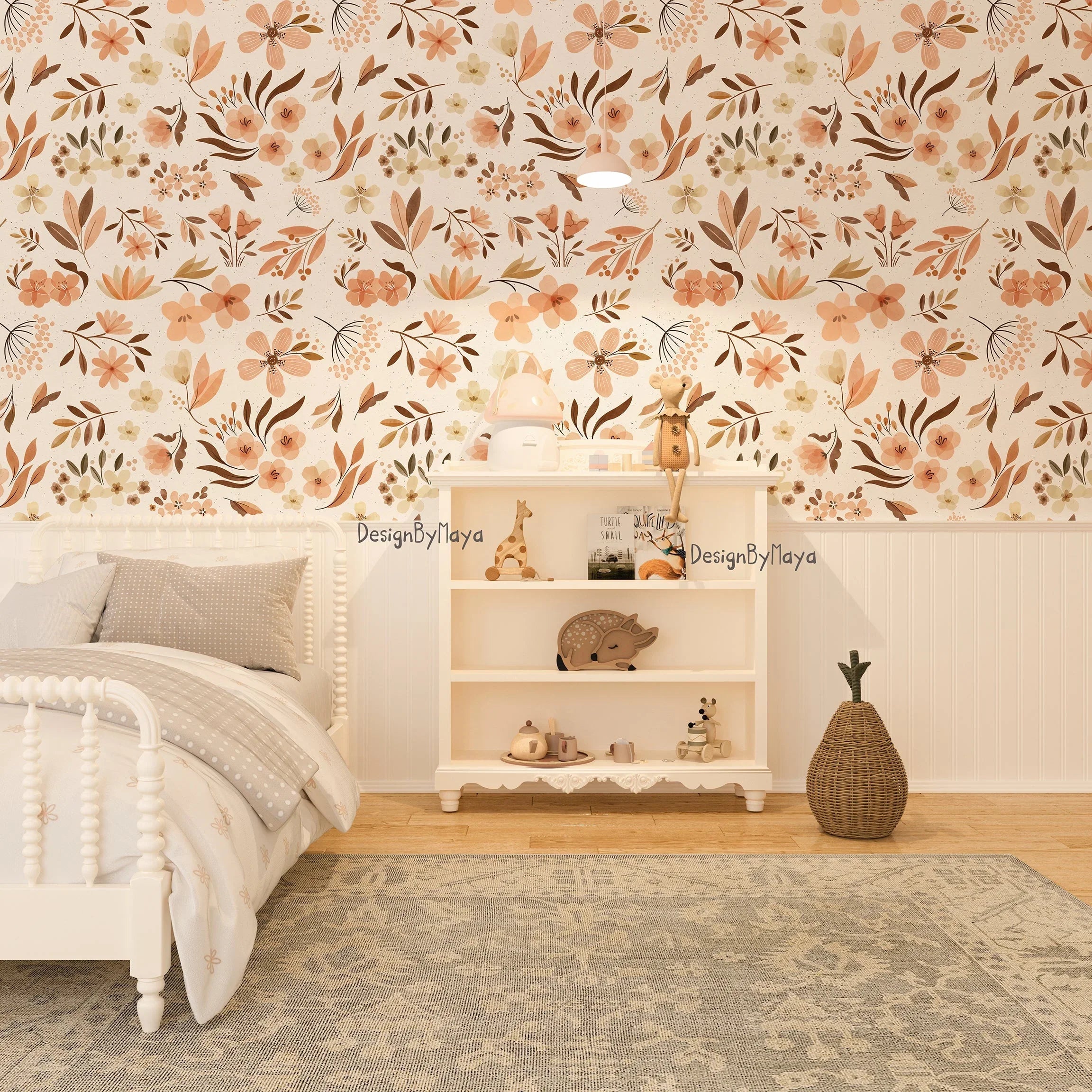 Alphabet Wallpaper - Nursery Wall Decor Wallpapers, in-use display - House Of Avana