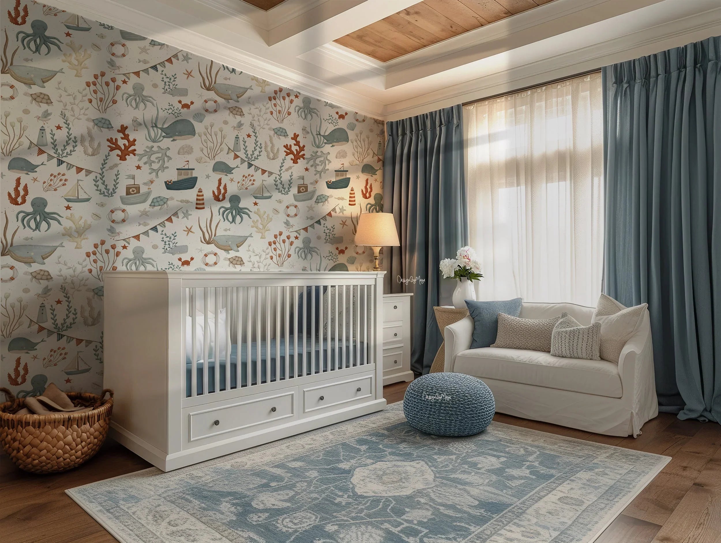 Alphabet Wallpaper - Nursery Wall Decor Wallpapers, lifestyle image - House Of Avana