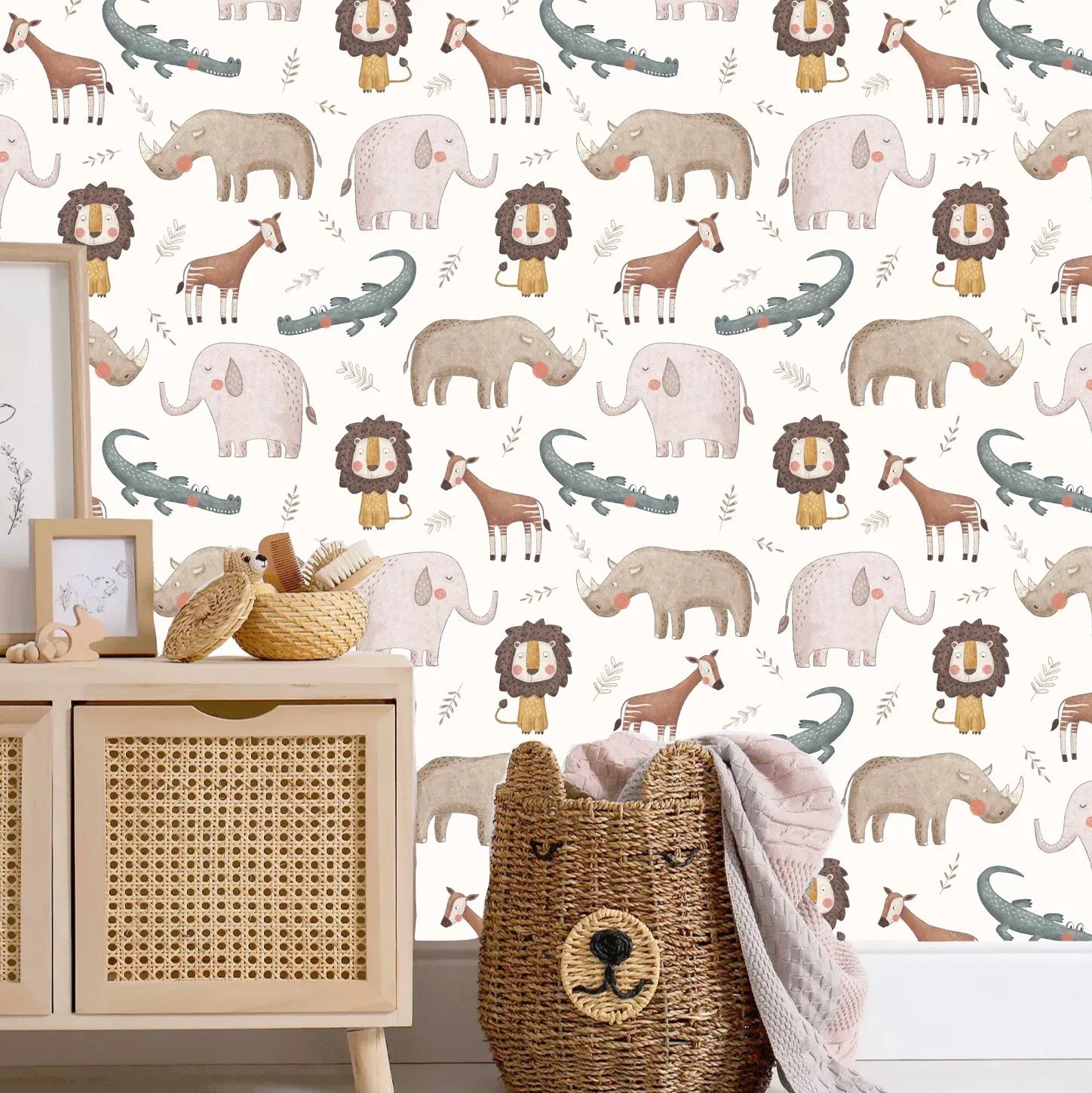 Arctic Animals Wallpaper - Nursery Wall Decor Wallpapers, detail shot - House Of Avana