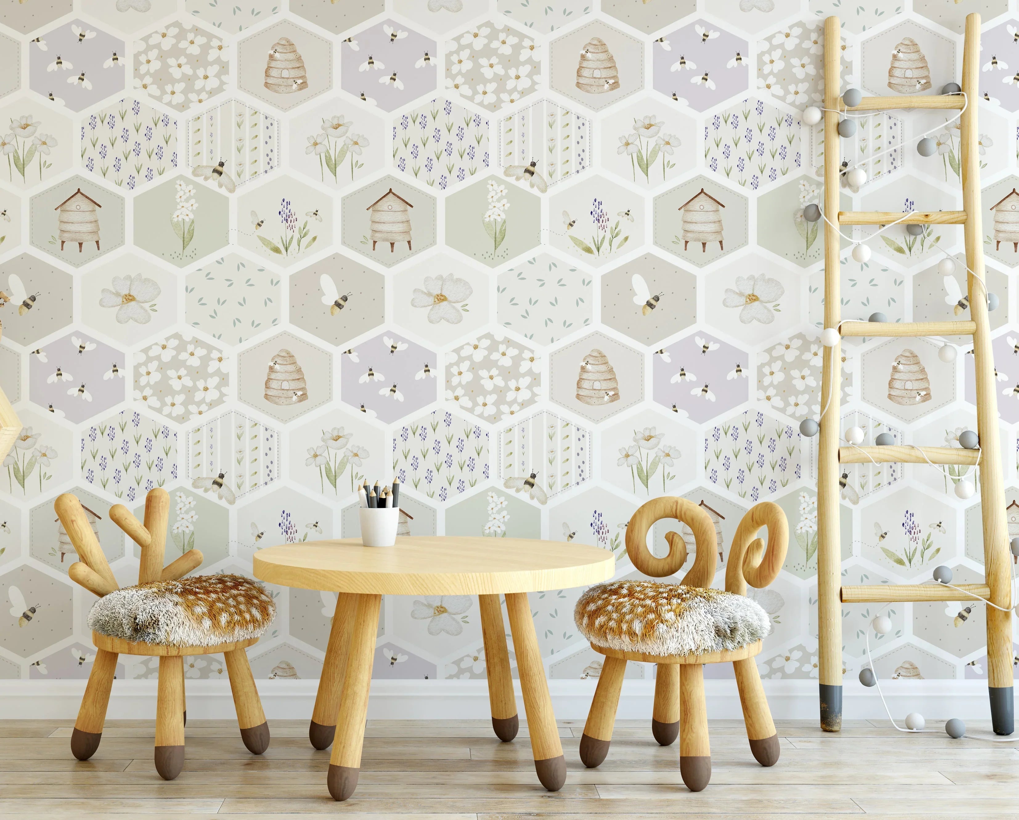 Arrows Forest - Nursery Wall Decor Wallpapers, close-up view - House Of Avana