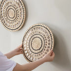 Woven Wall Hanging Decor, S Circular Plaited Ornaments, Handcrafted, No Electricity Required, detail shot - House Of Avana