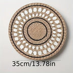 Woven Wall Hanging Decor, S Circular Plaited Ornaments, Handcrafted, No Electricity Required, side view - House Of Avana