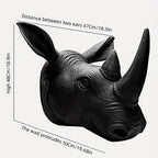 [2d Flat] Rhino Wall Hanging | Classic European Style Animal Wall Decor, Plastic, Wall Mount, Suitable... - House Of Avana