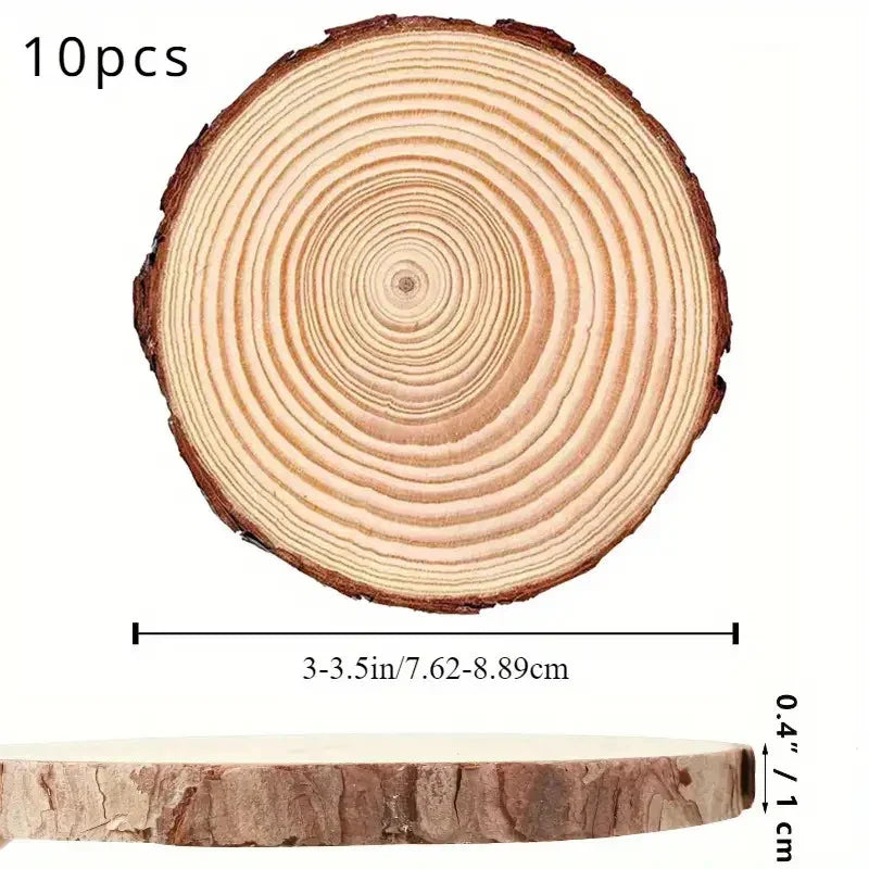 S Rustic Pine Wood Slices with Bark - Pre-sanded & Polished Natural Wood Discs, 3-5.5 Inch Diameter... - House Of Avana