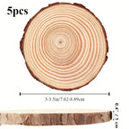 S Rustic Pine Wood Slices with Bark - Pre-sanded & Polished Natural Wood Discs, 3-5.5 Inch Diameter... - House Of Avana