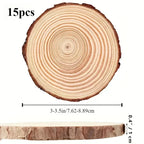 S Rustic Pine Wood Slices with Bark - Pre-sanded & Polished Natural Wood Discs, 3-5.5 Inch Diameter... - House Of Avana