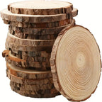S Rustic Pine Wood Slices with Bark - Pre-sanded & Polished Natural Wood Discs, 3-5.5 Inch Diameter... - House Of Avana