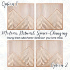 Wood Wall Art Decor Piece Mountain Landscape Panel, top view - House Of Avana