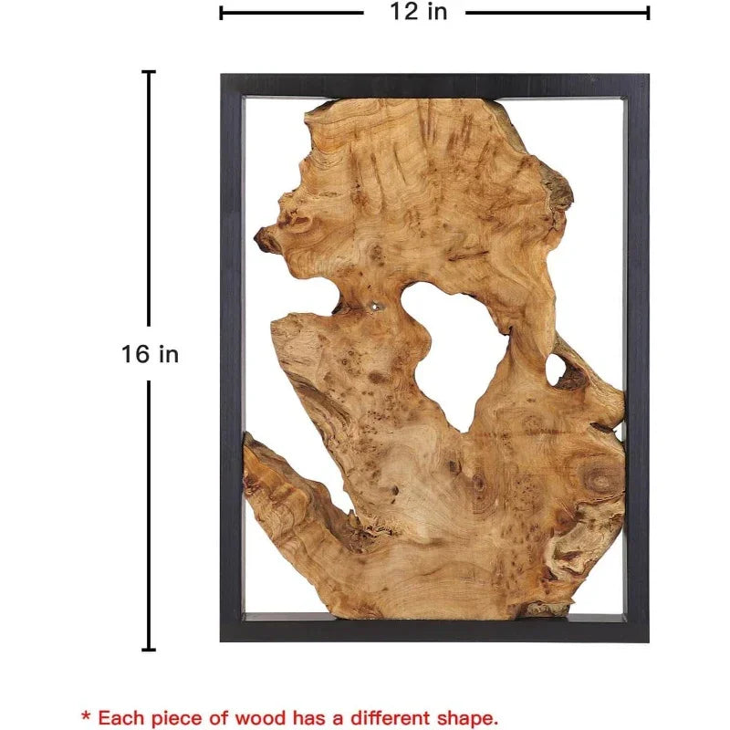 Natural Wood Wall Decor 16'' - Handcrafted Rustic Charm, alternate view - House Of Avana