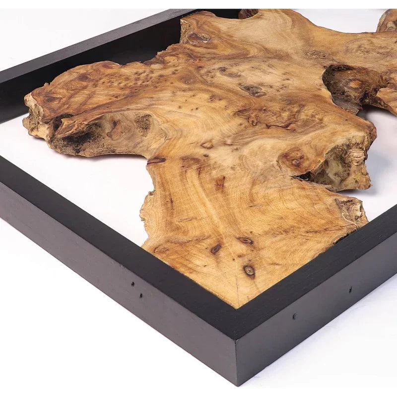 Natural Wood Wall Decor 16'' - Handcrafted Rustic Charm, dimensions view - House Of Avana