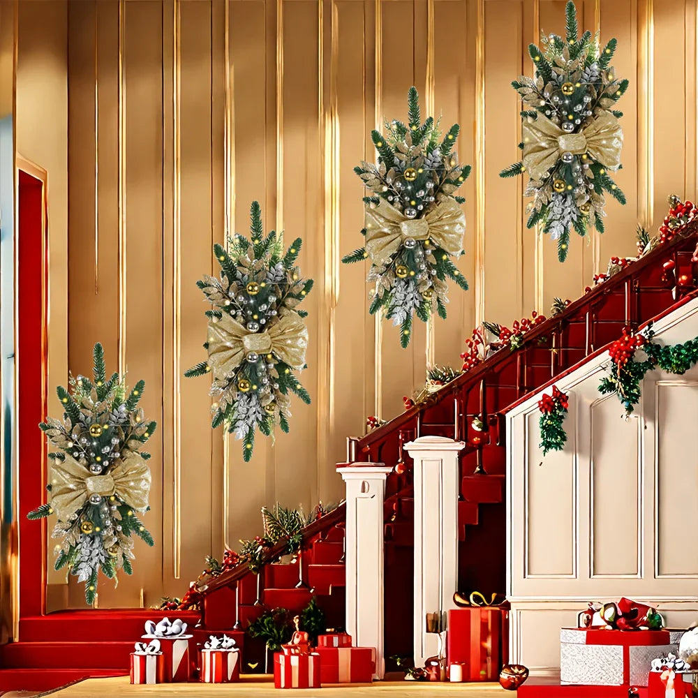 Artificial Christmas Wreath 60cm Decorative Staircase Garland - House Of Avana