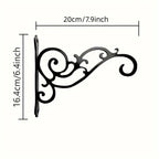 [Elegant Swirl Hooks] 2pcs or 4pcs Black Iron Hooks - Elegant Swirl Design Metal Bracket for Hanging Plants, Lanterns, And Wind Chimes | Indoor And Outdoor Home Decoration, Easy Installation House Of Avana [[SKU:HOA-GDN-003]]
