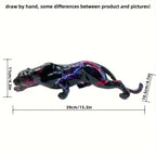 Decorative Cheetah Figurine with Lightning Pattern, side view - House Of Avana