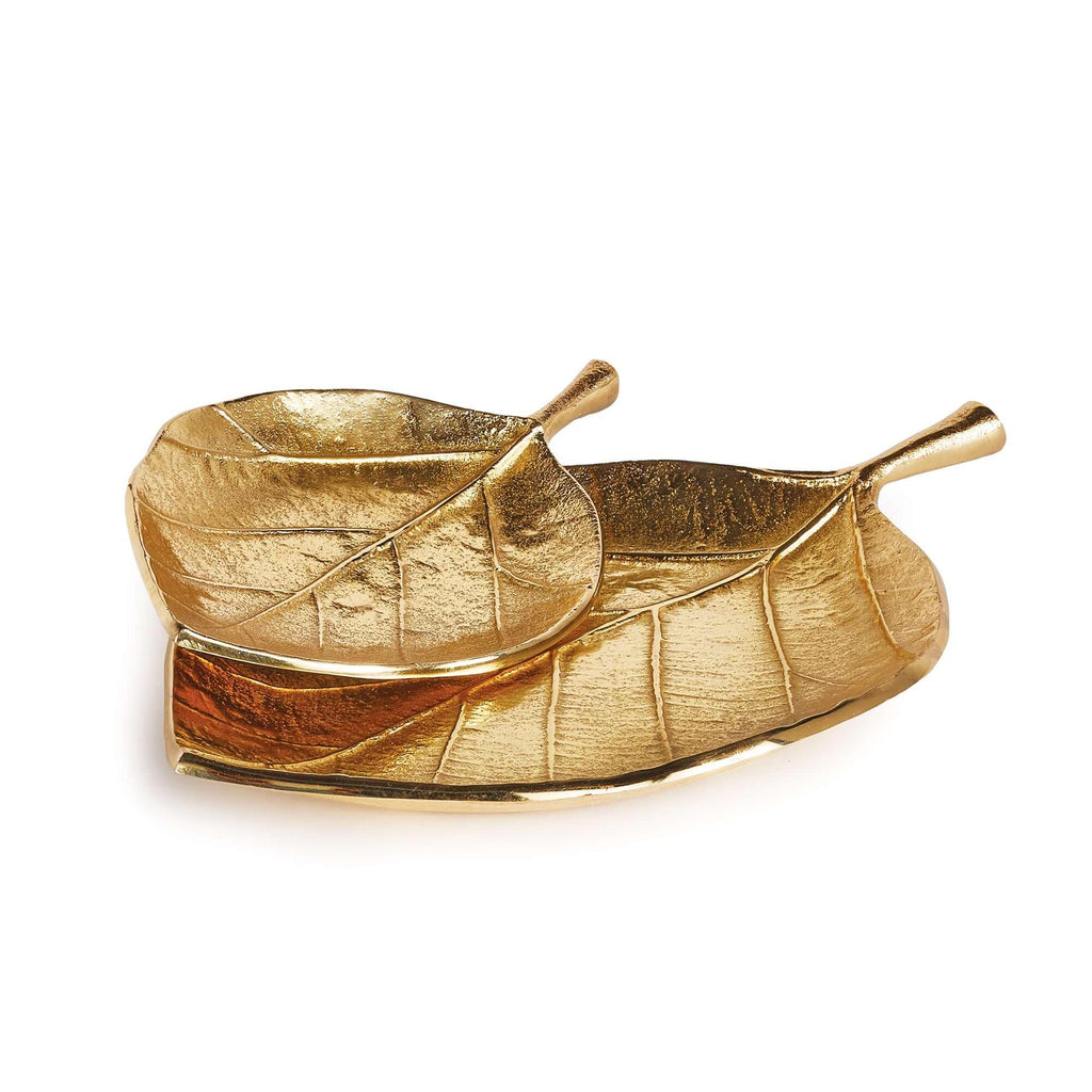 Decorative Gold Leaf-Shaped Trays (Set of 2) Vintage Shopper