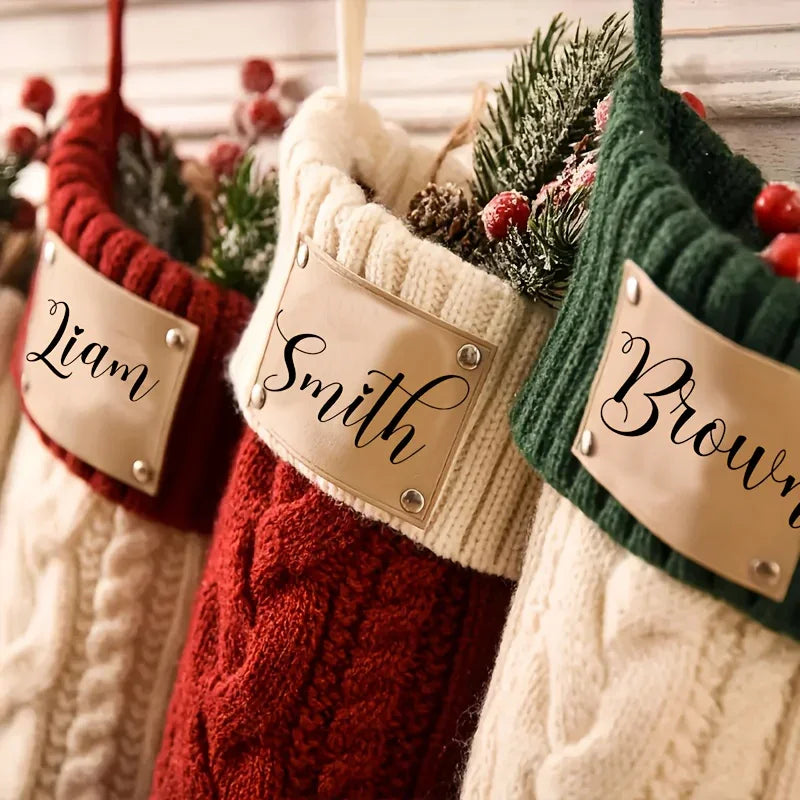 2025 Newest Knitted Christmas Stockings, Customized Personalization Holiday Decorative Socks for Family... - House Of Avana