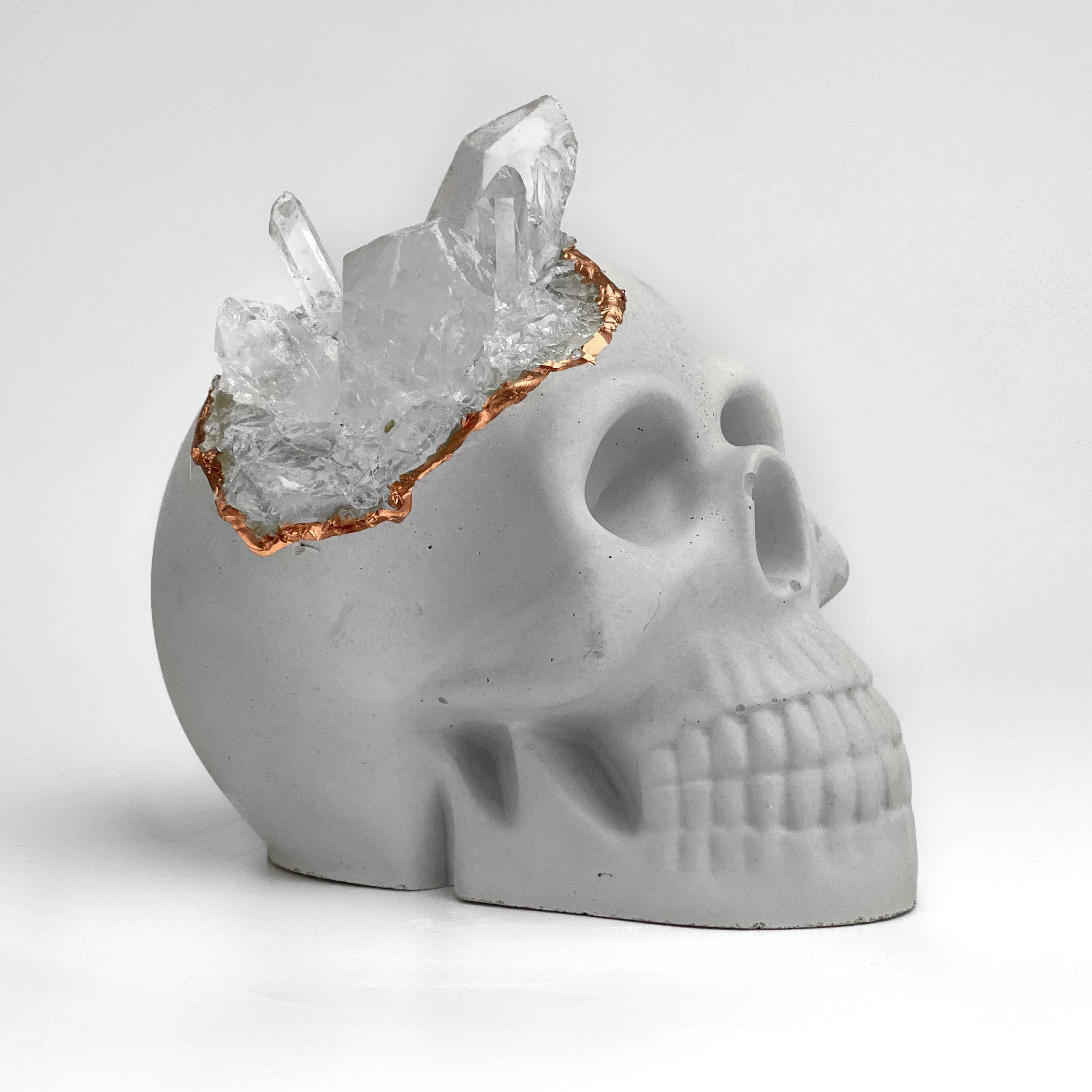 Decorative Skull - Clear Crystal Accent, front view - House Of Avana
