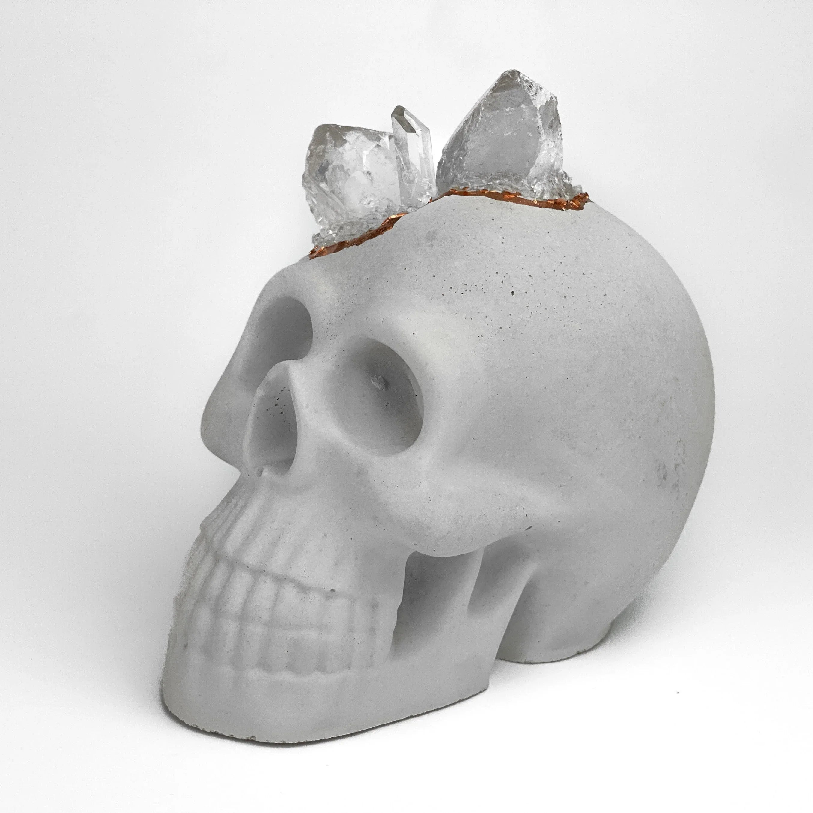 Decorative Skull - Clear Crystal Accent, top view - House Of Avana