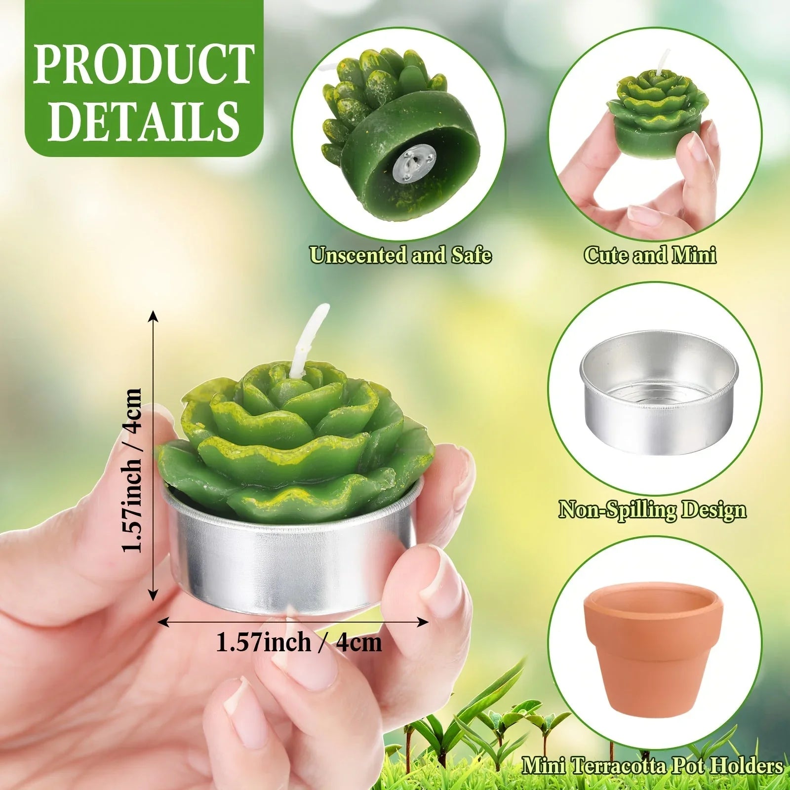 Succulent Candles Decorative Cactus Tealight - House Of Avana