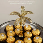 Decorative Tray - Golden Metal Two-Tier