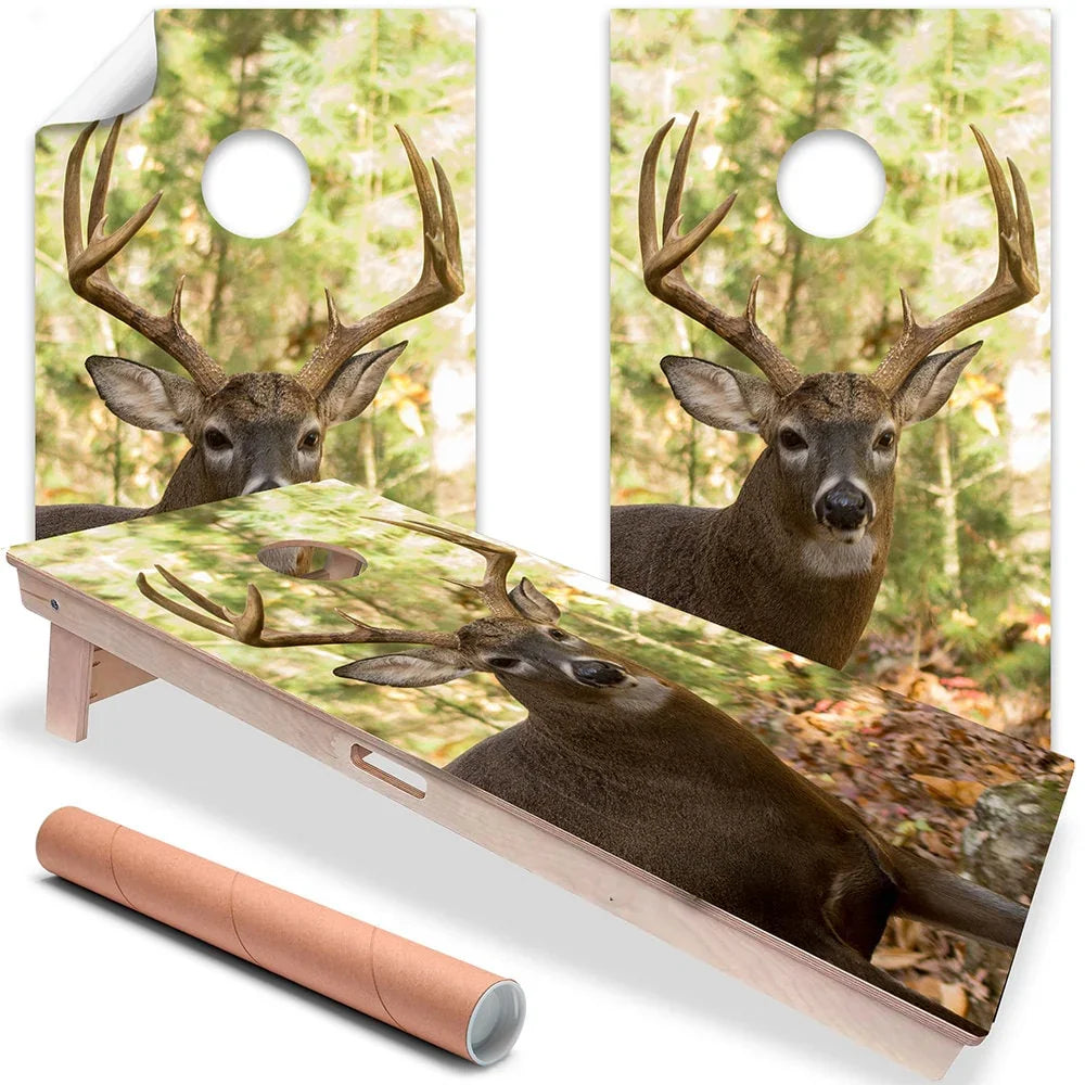 Deer In The Woods - Cornhole Board Wrap - Set of 2 Lone Star Art