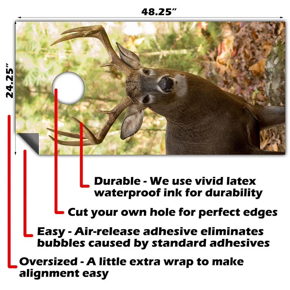Deer In The Woods - Cornhole Board Wrap - Set of 2 Lone Star Art