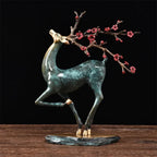 Home Office Ktv Bar Decoration Sika Deer Bronze Statue Vintage Craft Sculpture Copper Figurine Easter Festival Gift Ornaments - House Of Avana