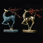 Home Office Ktv Bar Decoration Sika Deer Bronze Statue Vintage Craft Sculpture Copper Figurine Easter Festival Gift Ornaments - House Of Avana