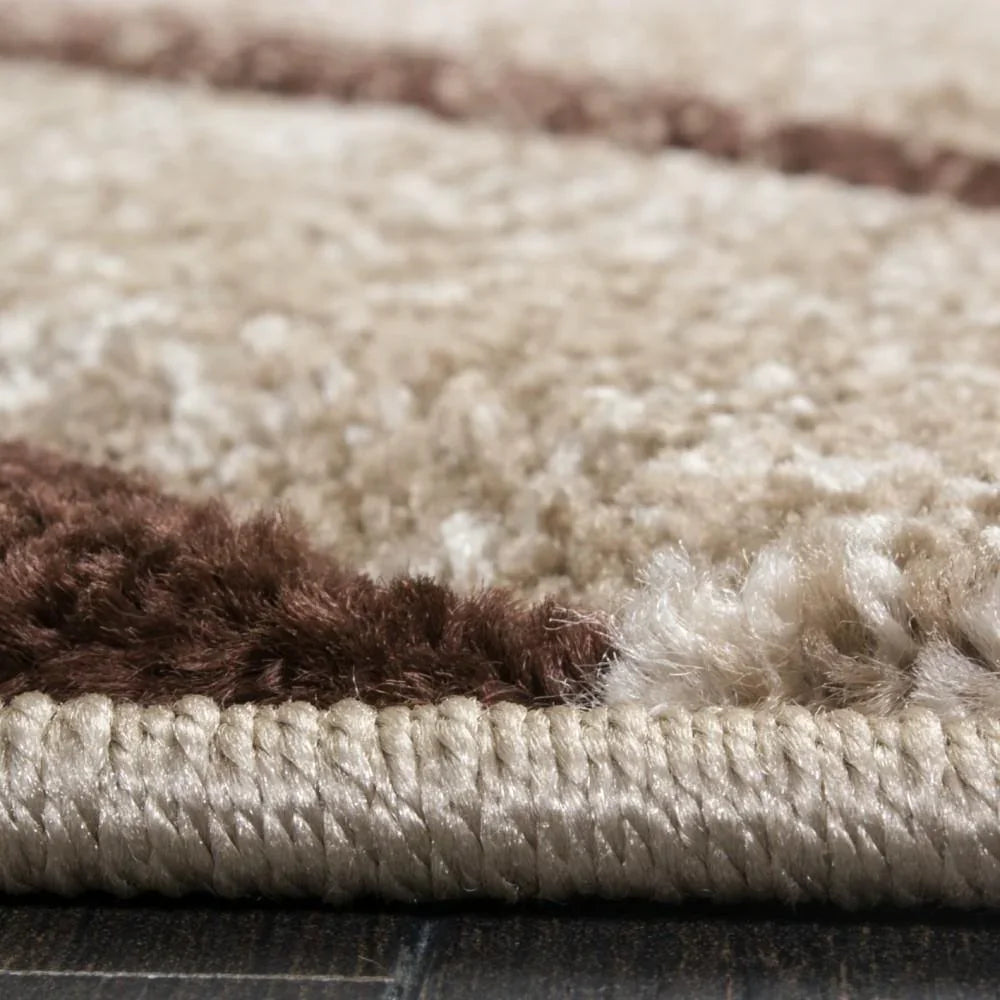 Designer Rug Brilliance Brown Beige Geometric Pattern RugYourHome