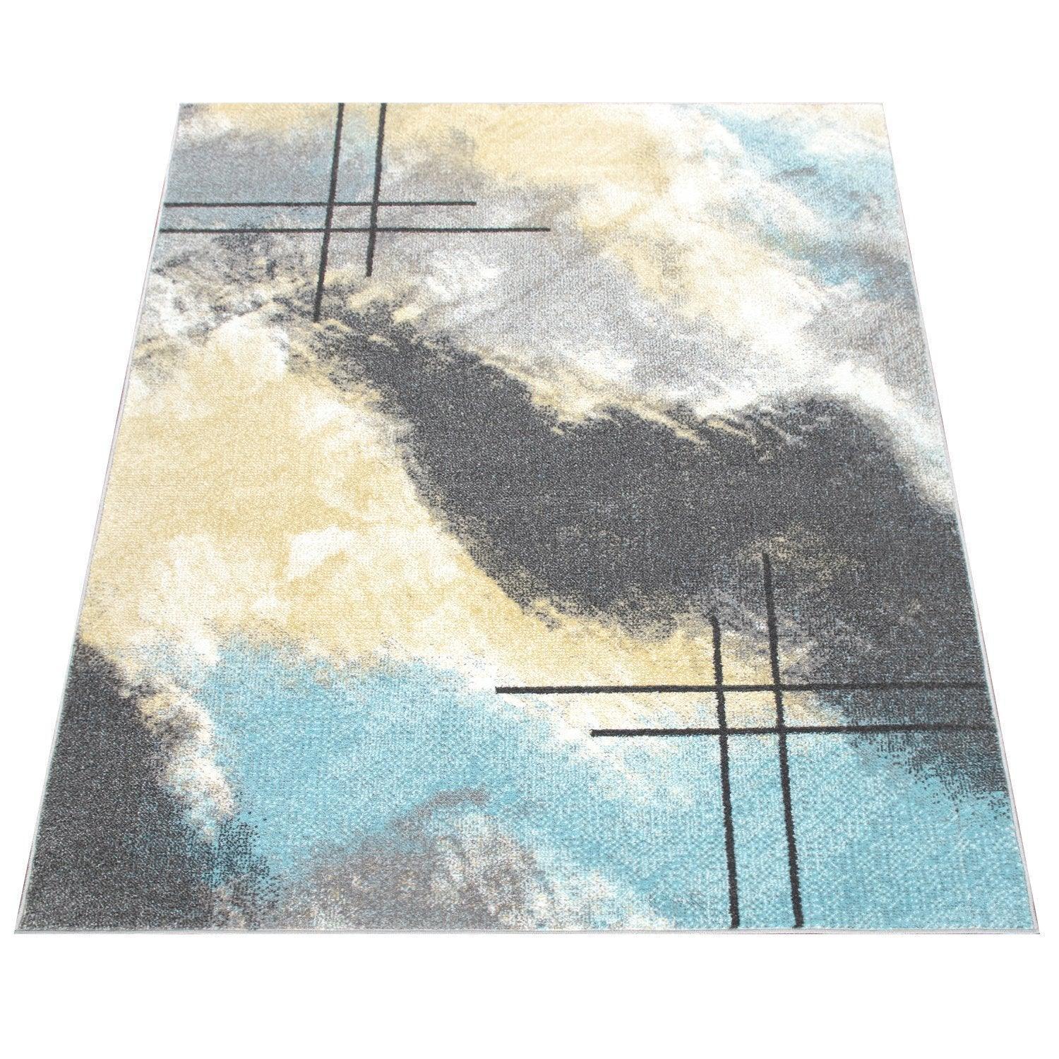 Designer Rug For Living Room, Pastel Colours, Colour Gradients, Abstract In Yellow RugYourHome