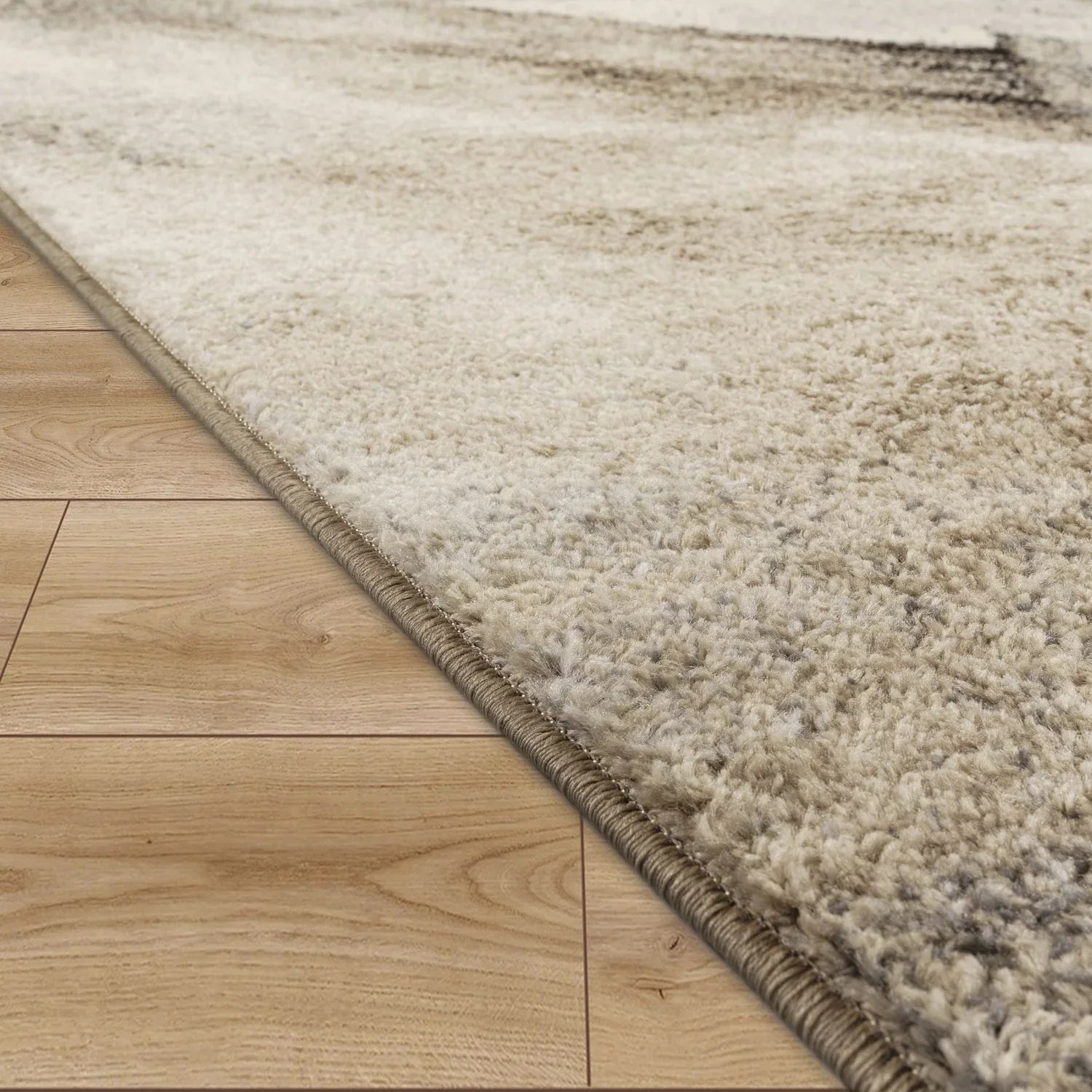 Designer Rug Mona with Modern Earthy Colors in Cream Brown Black RugYourHome