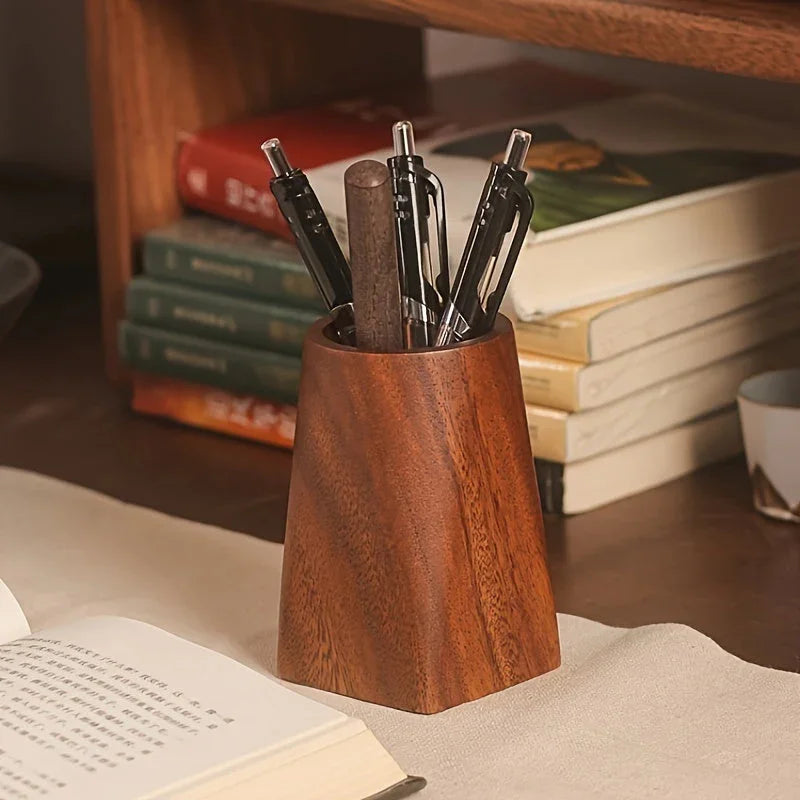 Stylish Walnut Wood Desk Organizer - Lightweight & Portable Multi-Compartment Storage for Office & School Supplies, Pens, Notebooks, and Accessories, Office Supplies And Accessories House Of Avana