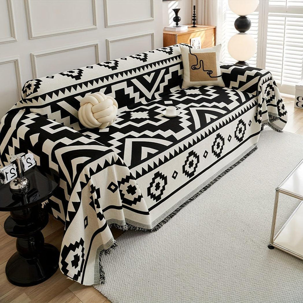 Boho-Chic All-Season Sofa Cover | Light Gray & Pet Proof Couch Cover topspet