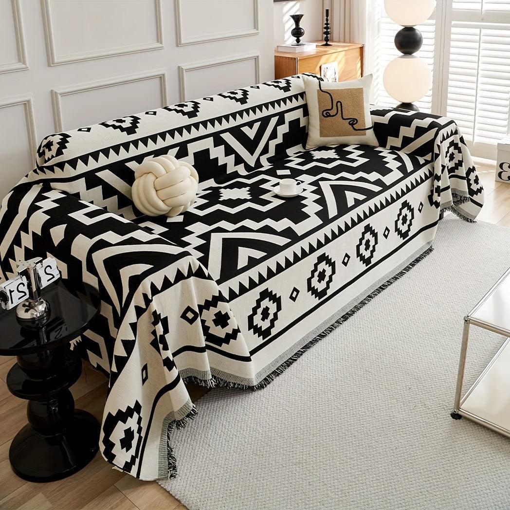 Boho-Chic All-Season Sofa Cover | Light Gray & Pet Proof Couch Cover topspet