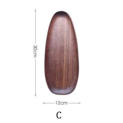 Solid Wood Round Dinner Plate Handmade High-quality Tableware for Sushi Tea and Dessert, alternate view - House Of Avana