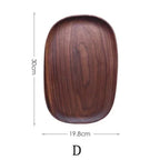 Solid Wood Round Dinner Plate Handmade High-quality Tableware for Sushi Tea and Dessert, alternate view - House Of Avana