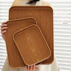 Dinner Plates - Thick Wooden Grain White Set