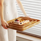 Dinner Plates - Thick Wooden Grain White Set