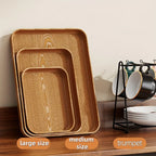 Dinner Plates - Thick Wooden Grain White Set
