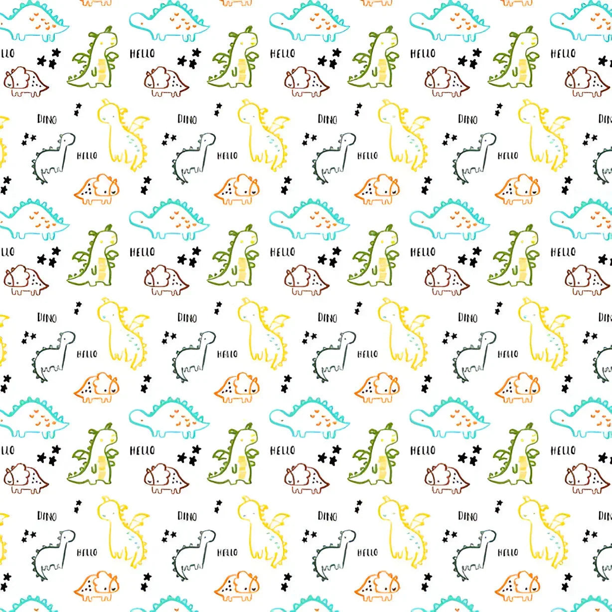 Dinos Themed Baby Room Curtain PushpLinen